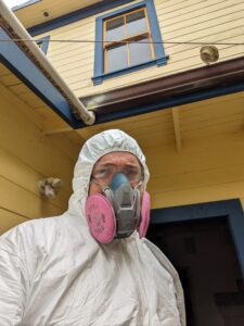 Chris the handyman in proper protective gear