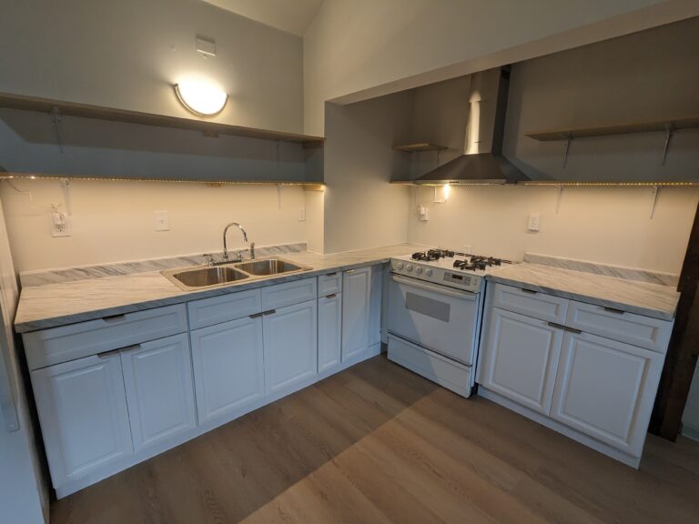 After installation of kitchen cabinets